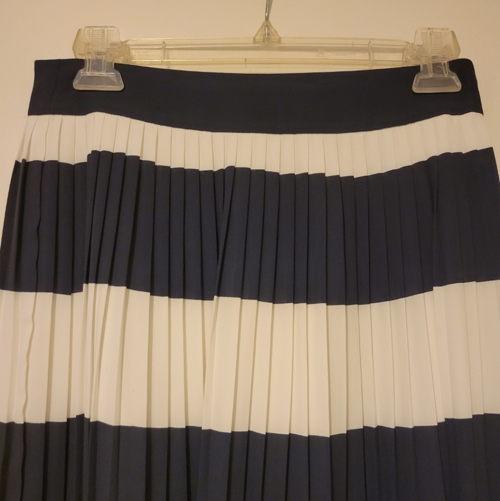 Blue and white pleaded skirt